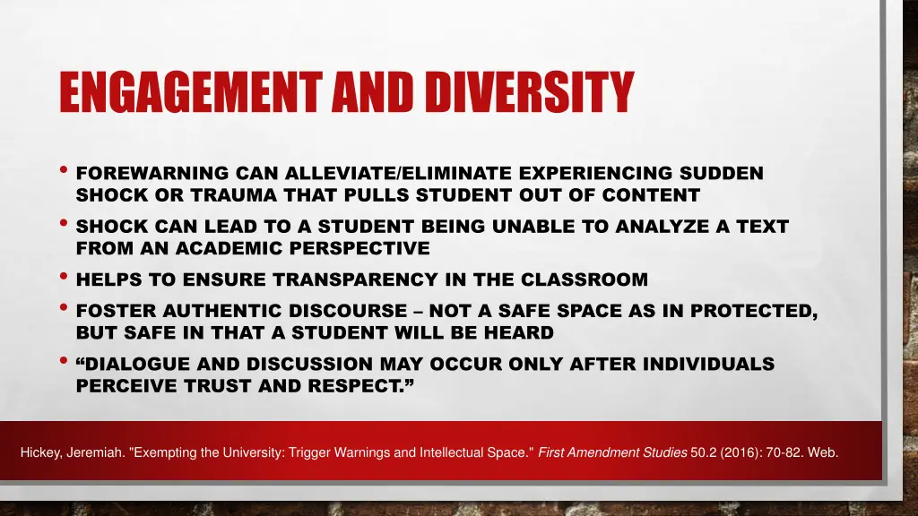 engagement and diversity