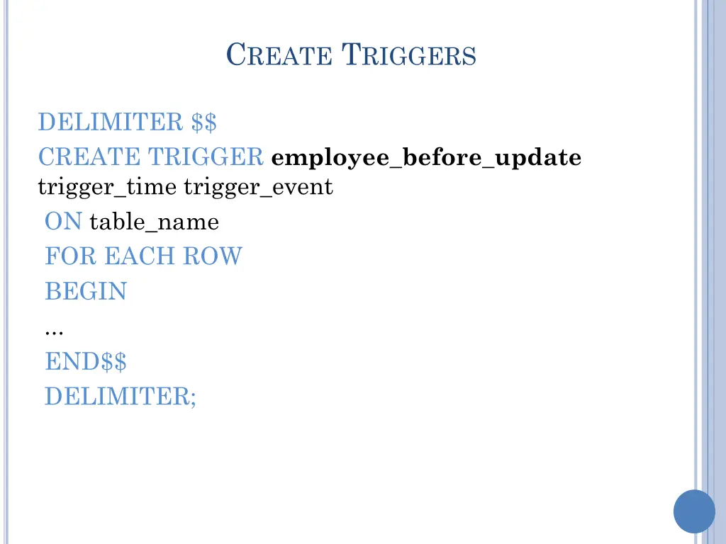 c reate t riggers 1