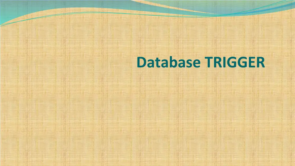 database trigger