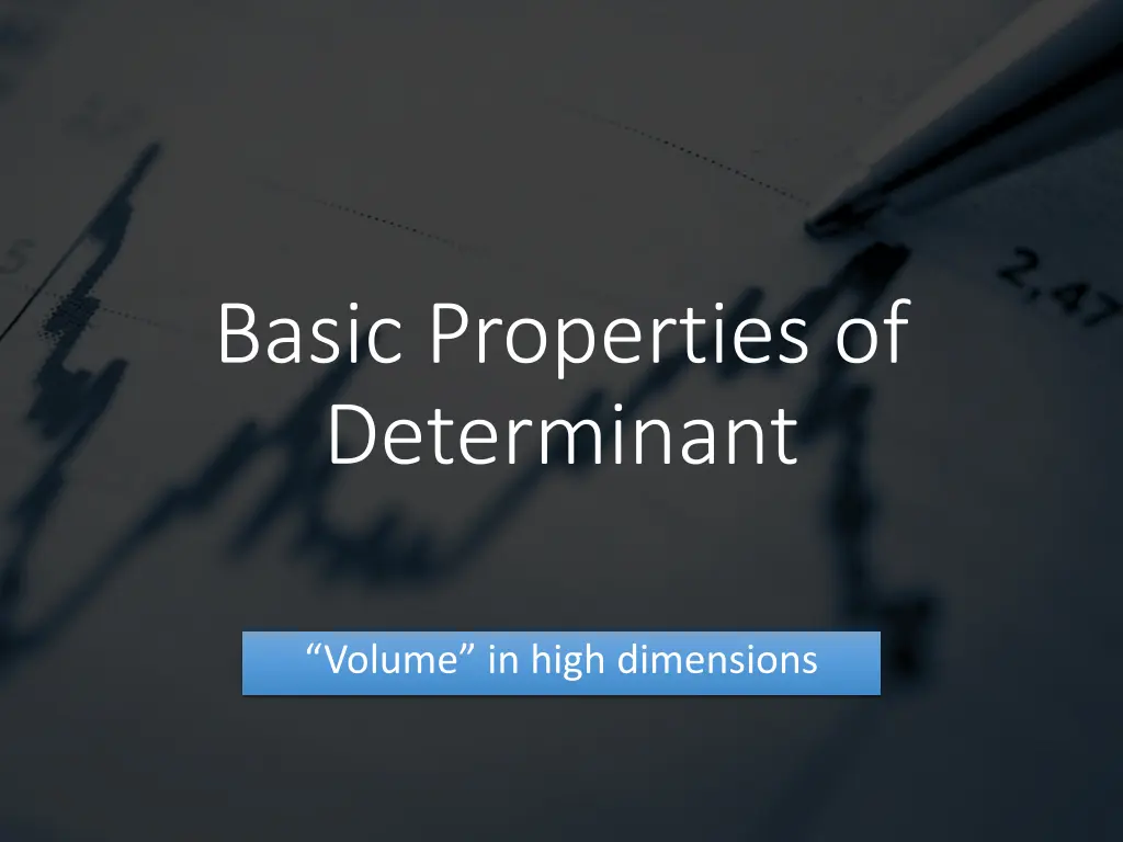 basic properties of determinant