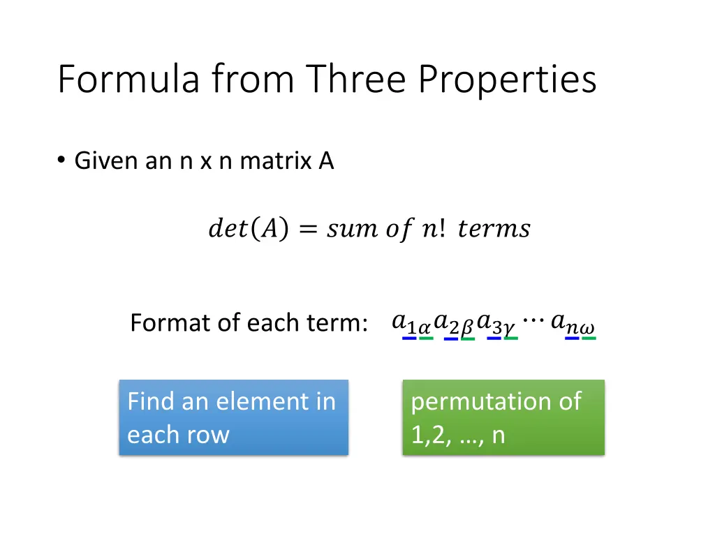 formula from three properties 1