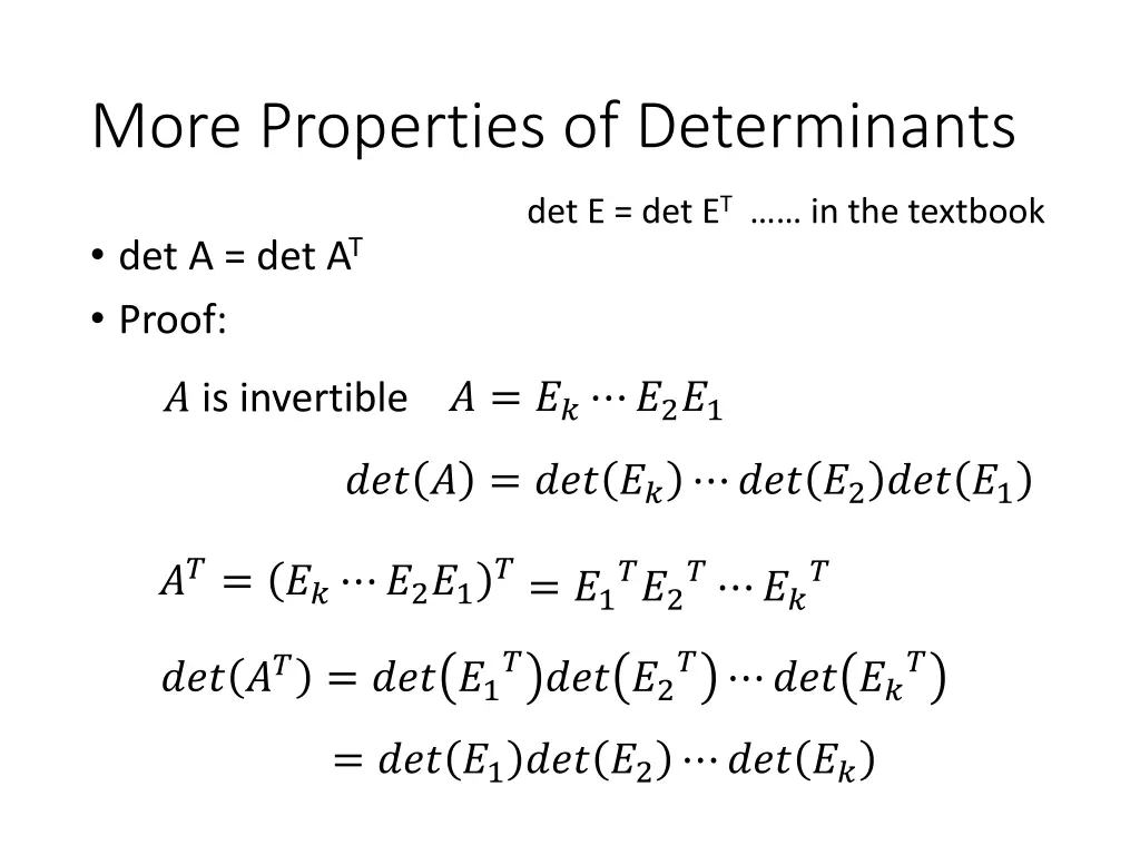 more properties of determinants 5