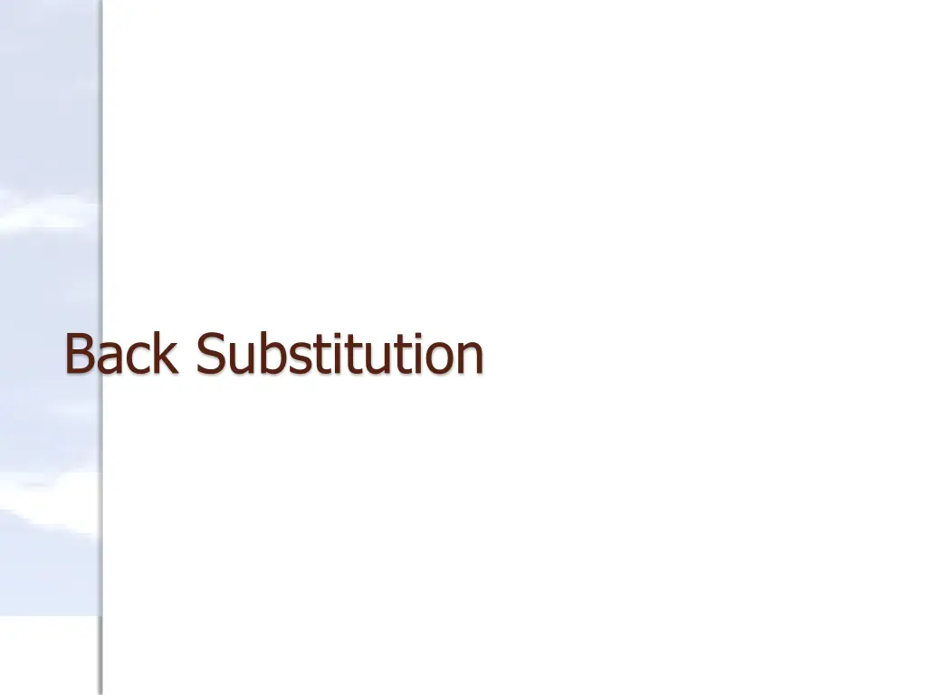 back substitution 1