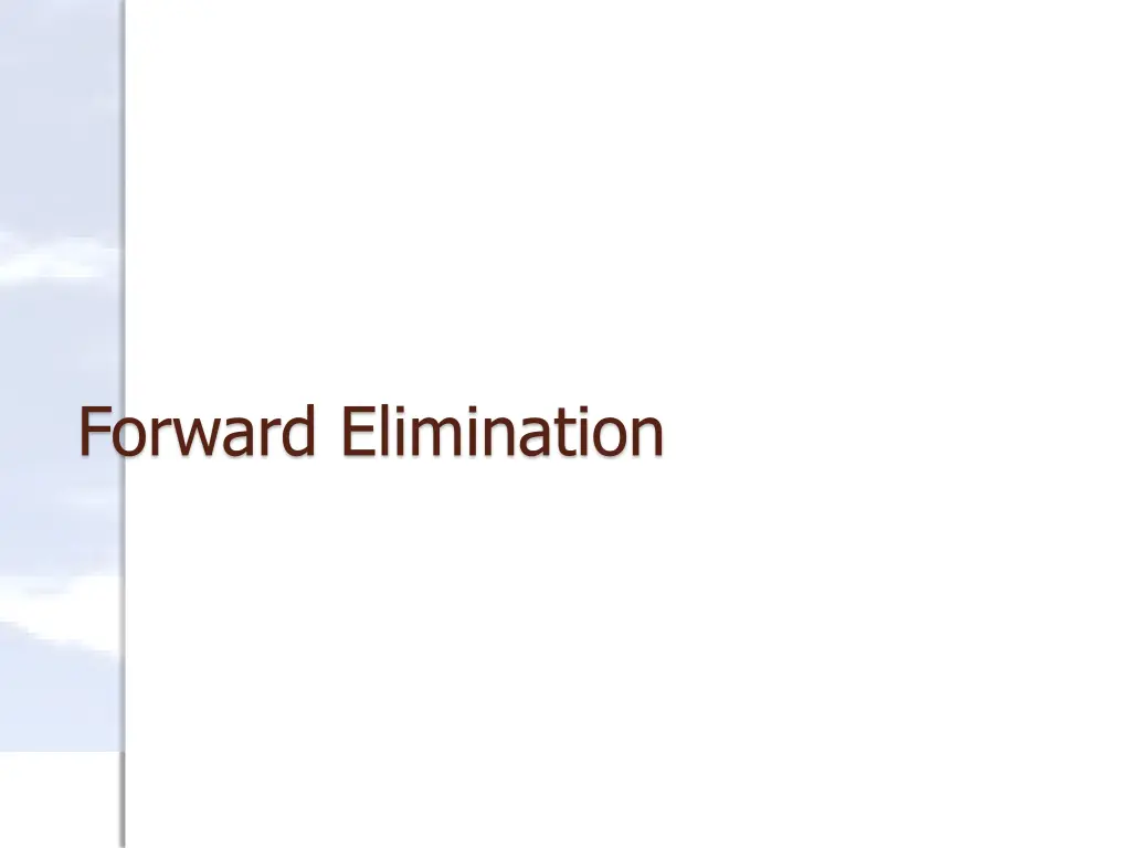 forward elimination 1