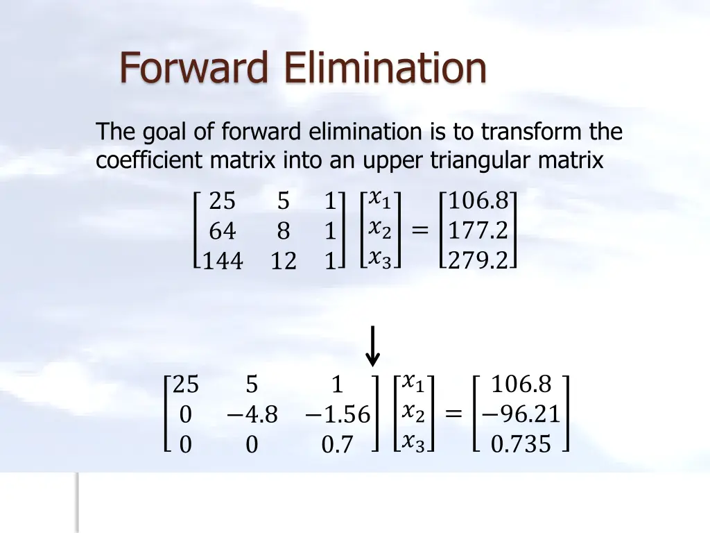 forward elimination