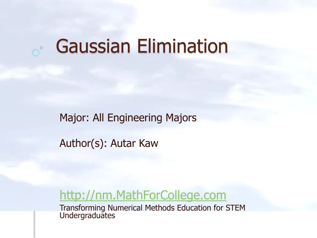 gaussian elimination