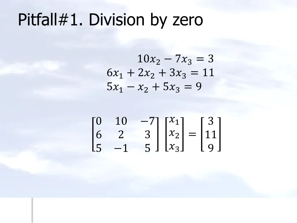 pitfall 1 division by zero