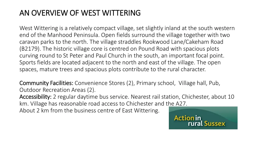 an overview of west wittering an overview of west 1