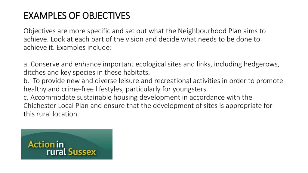 examples of objectives examples of objectives