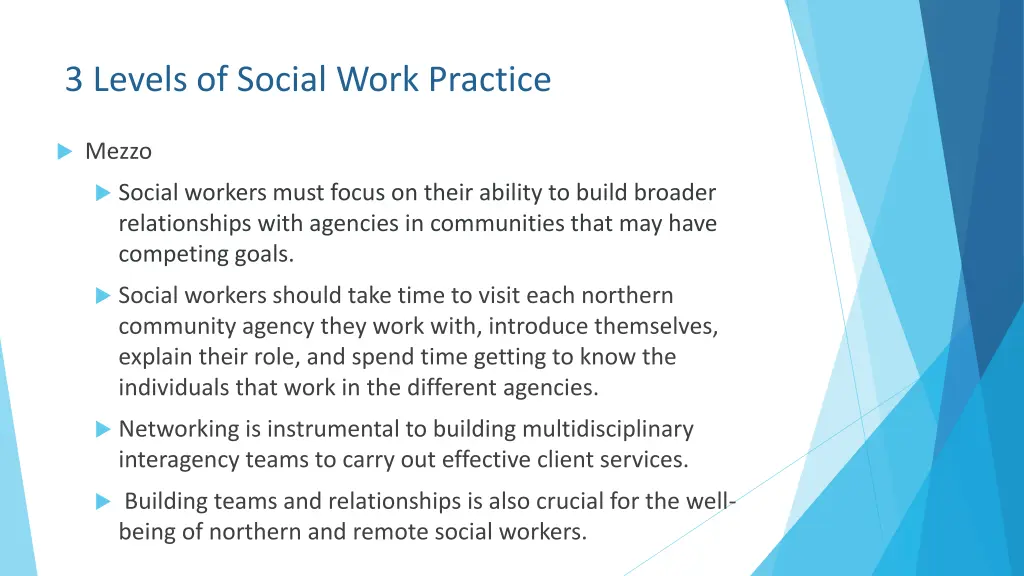 3 levels of social work practice 1