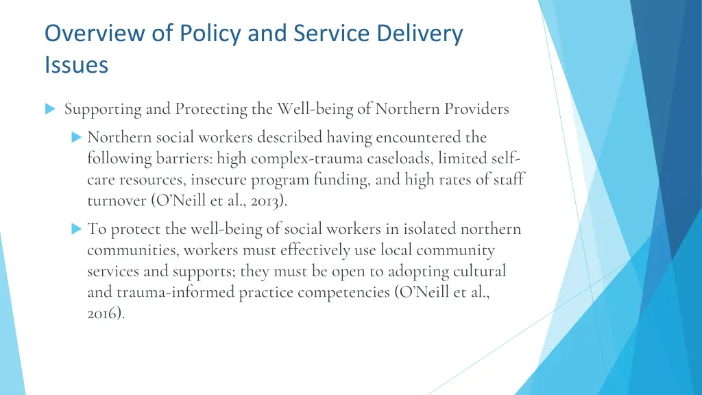 overview of policy and service delivery issues 1