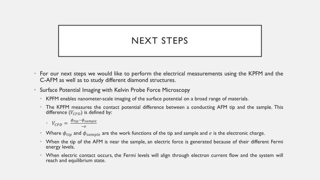 next steps