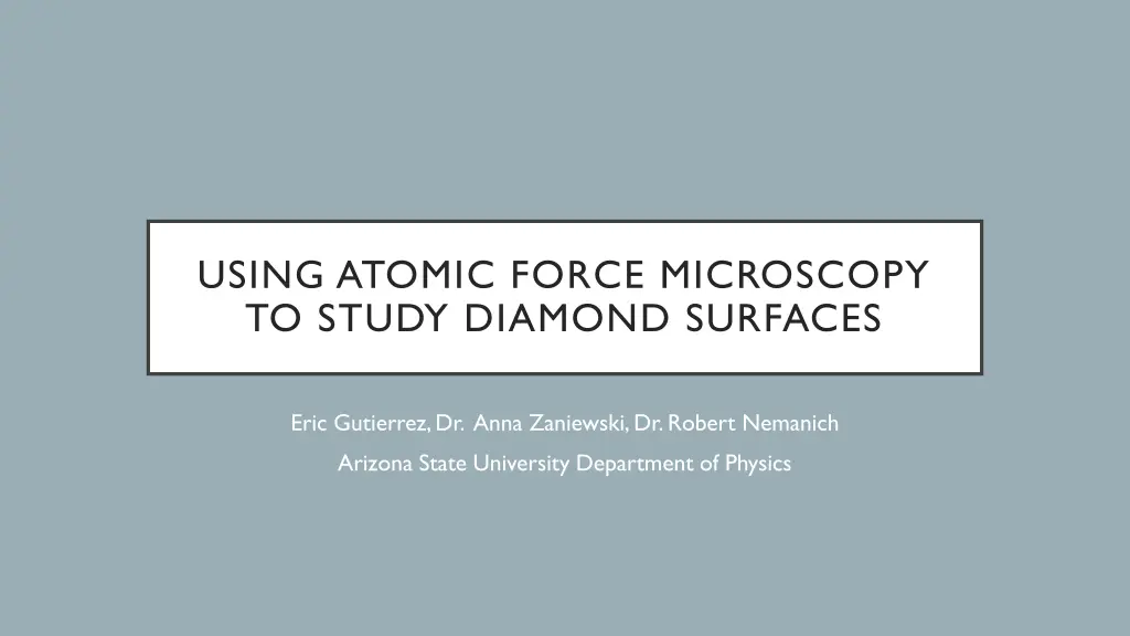 using atomic force microscopy to study diamond