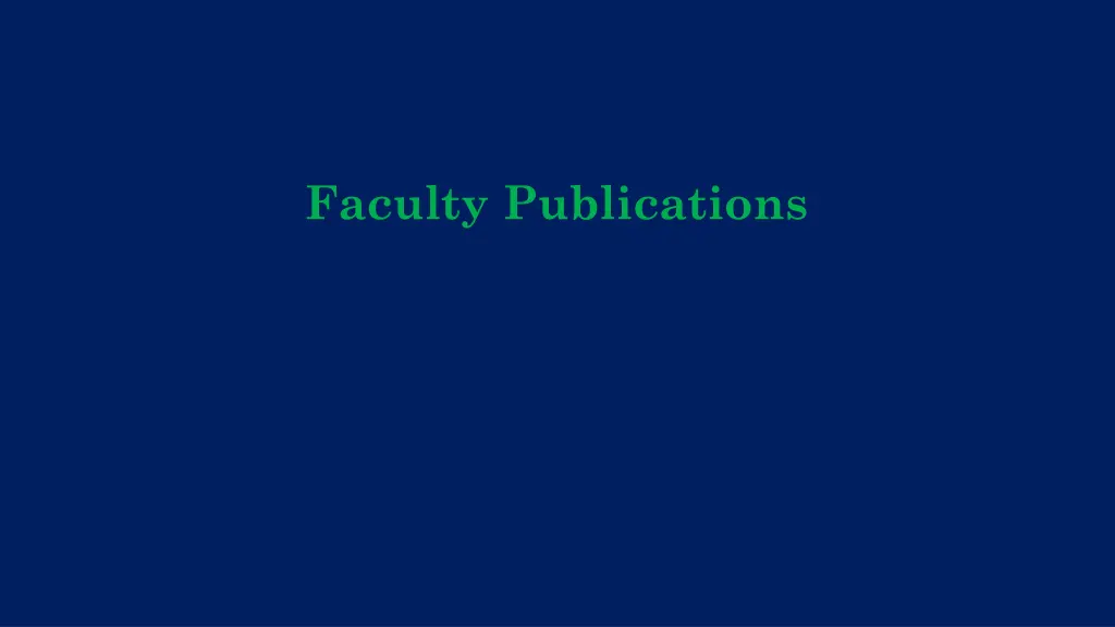 faculty publications