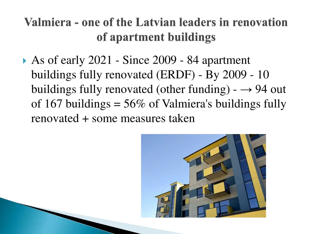 as of early 2021 since 2009 84 apartment