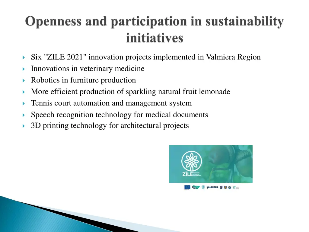 six zile 2021 innovation projects implemented