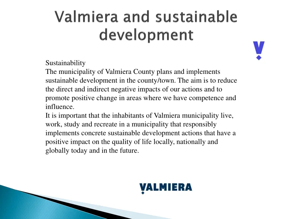 sustainability the municipality of valmiera