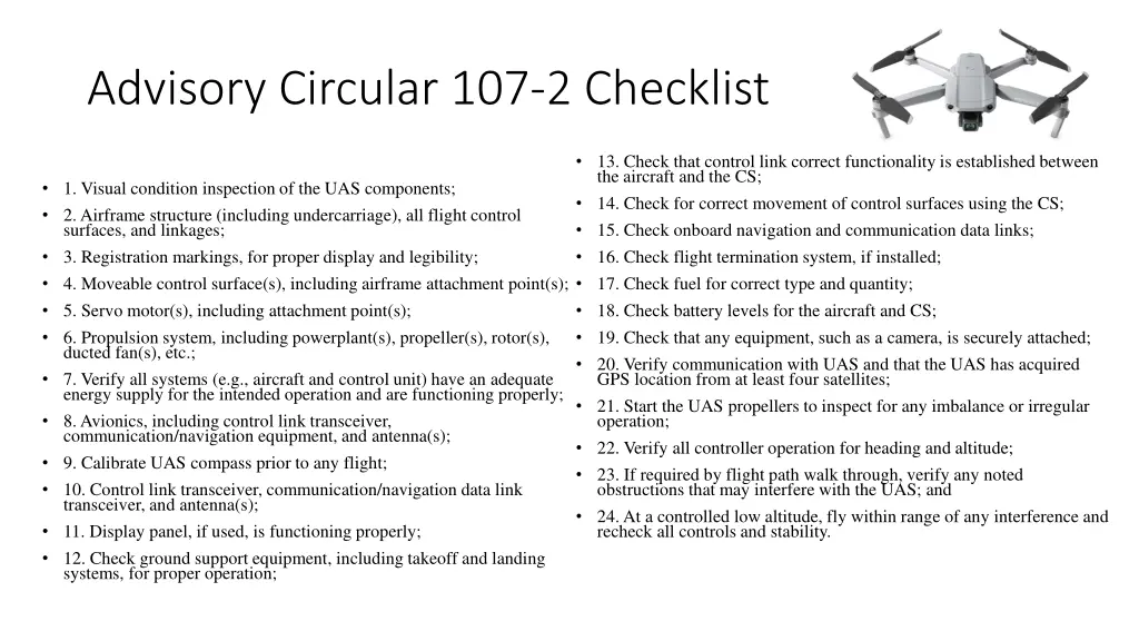 advisory circular 107 2 checklist