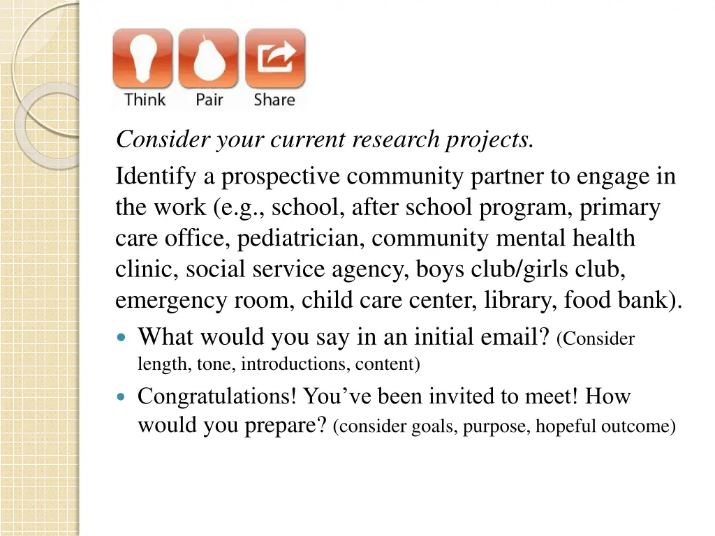 consider your current research projects identify