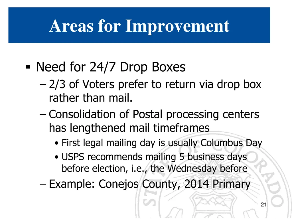 areas for improvement 1