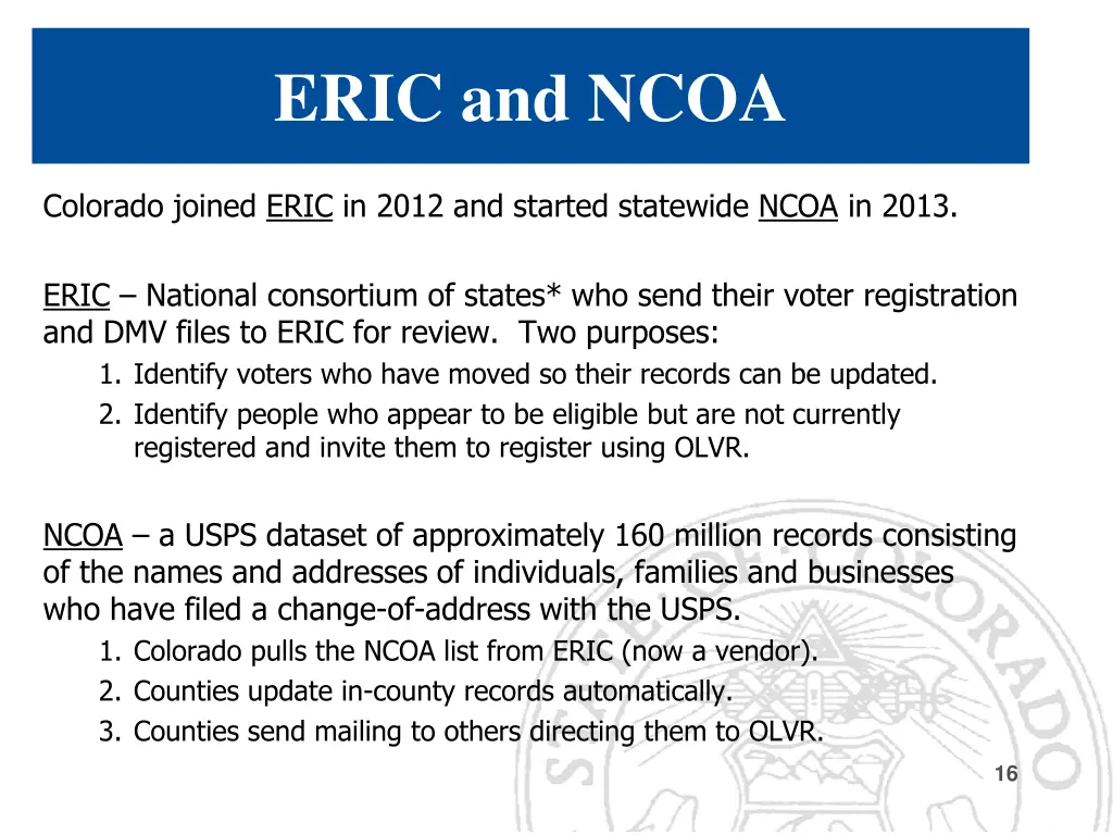 eric and ncoa