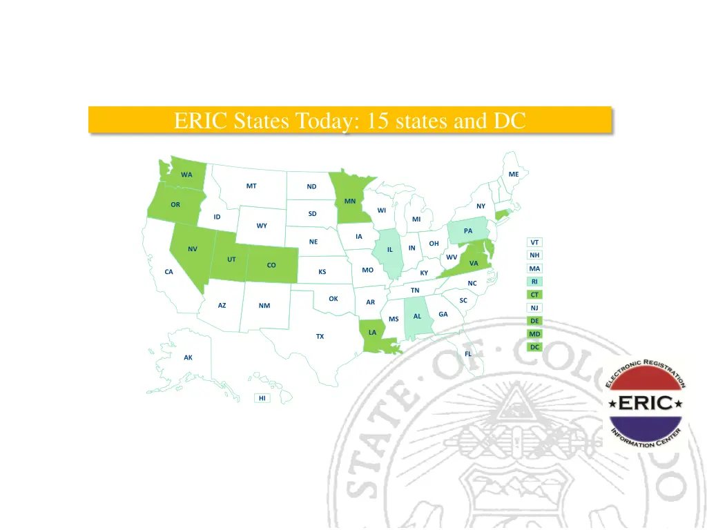 eric states today 15 states and dc