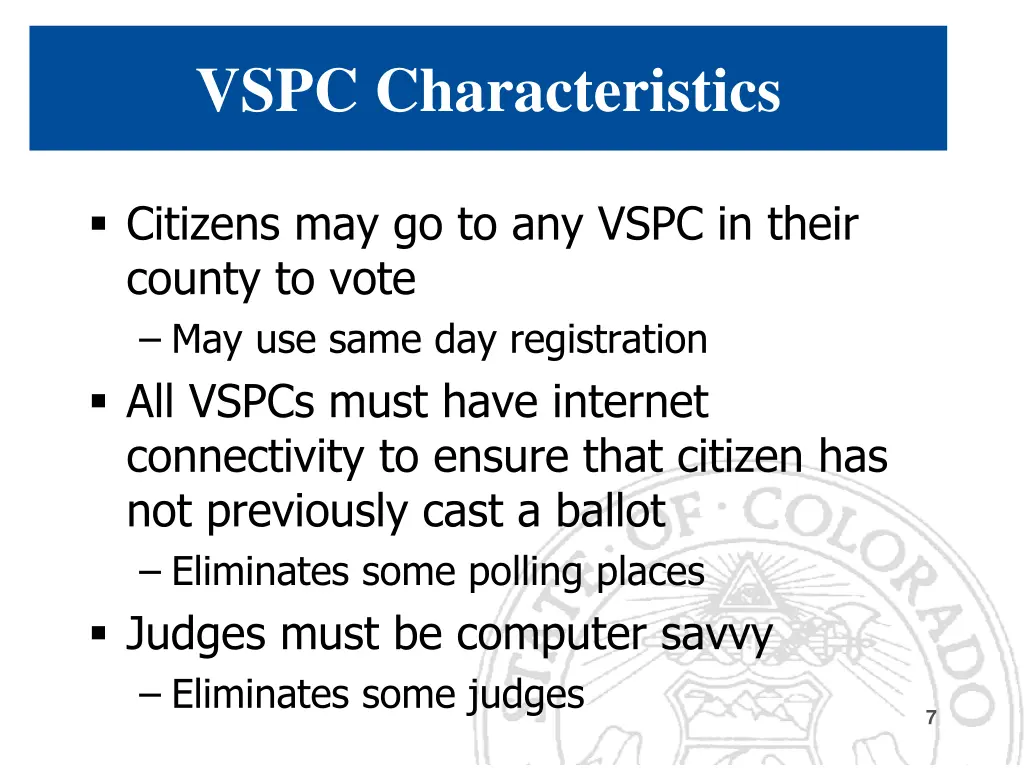 vspc characteristics