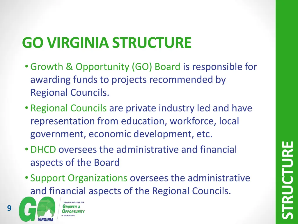 go virginia structure