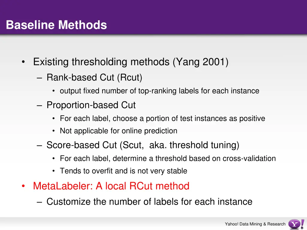 baseline methods