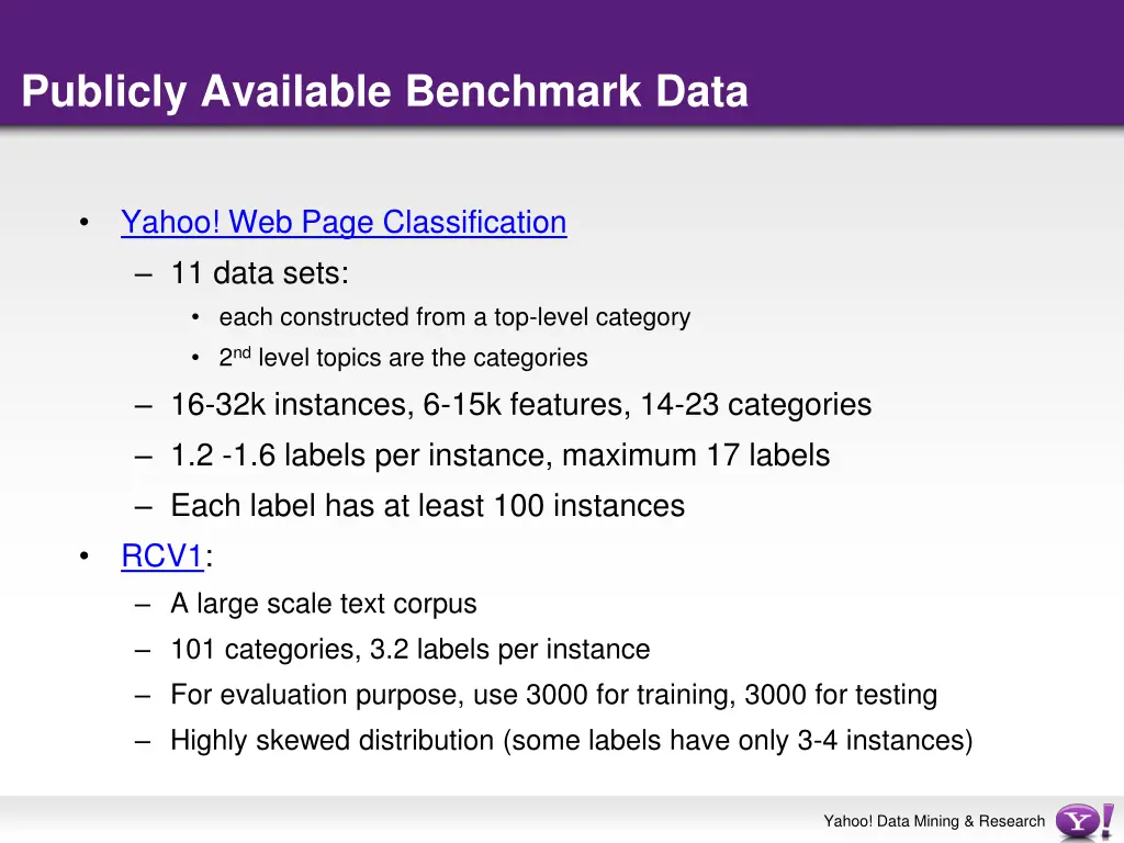 publicly available benchmark data