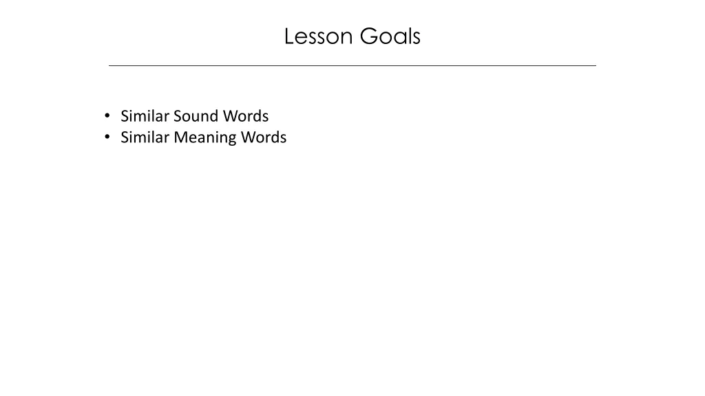 lesson goals