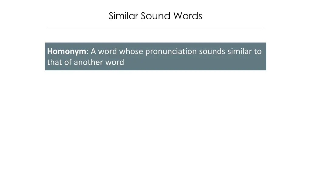 similar sound words