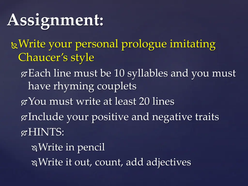 assignment