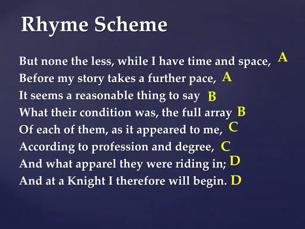 rhyme scheme