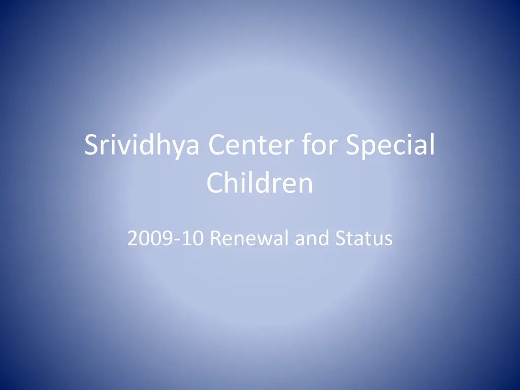 srividhya center for special children
