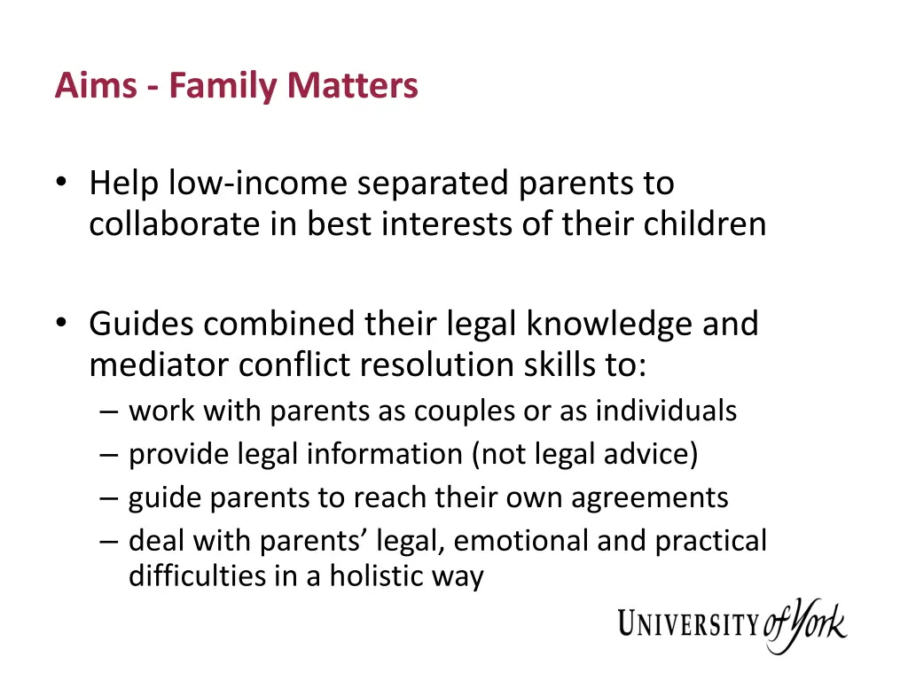 aims family matters
