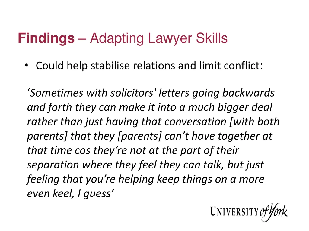 findings adapting lawyer skills 1
