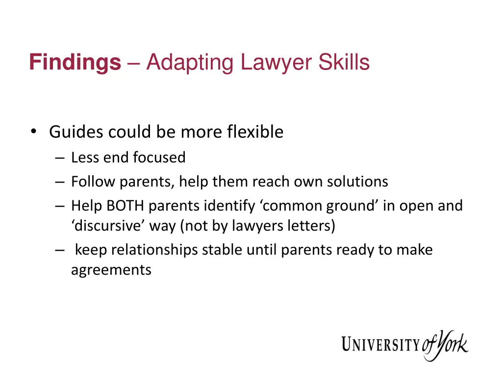 findings adapting lawyer skills