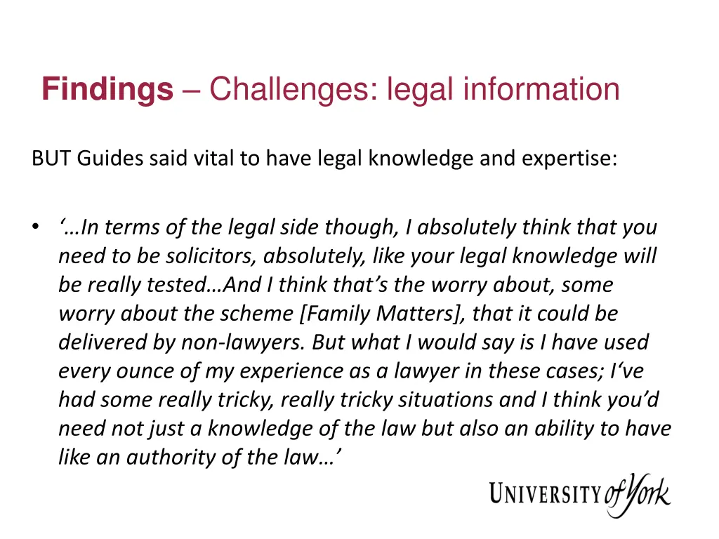 findings challenges legal information 2