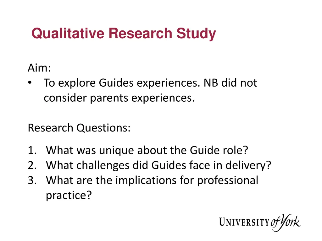 qualitative research study