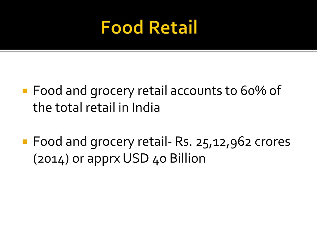 food and grocery retail accounts