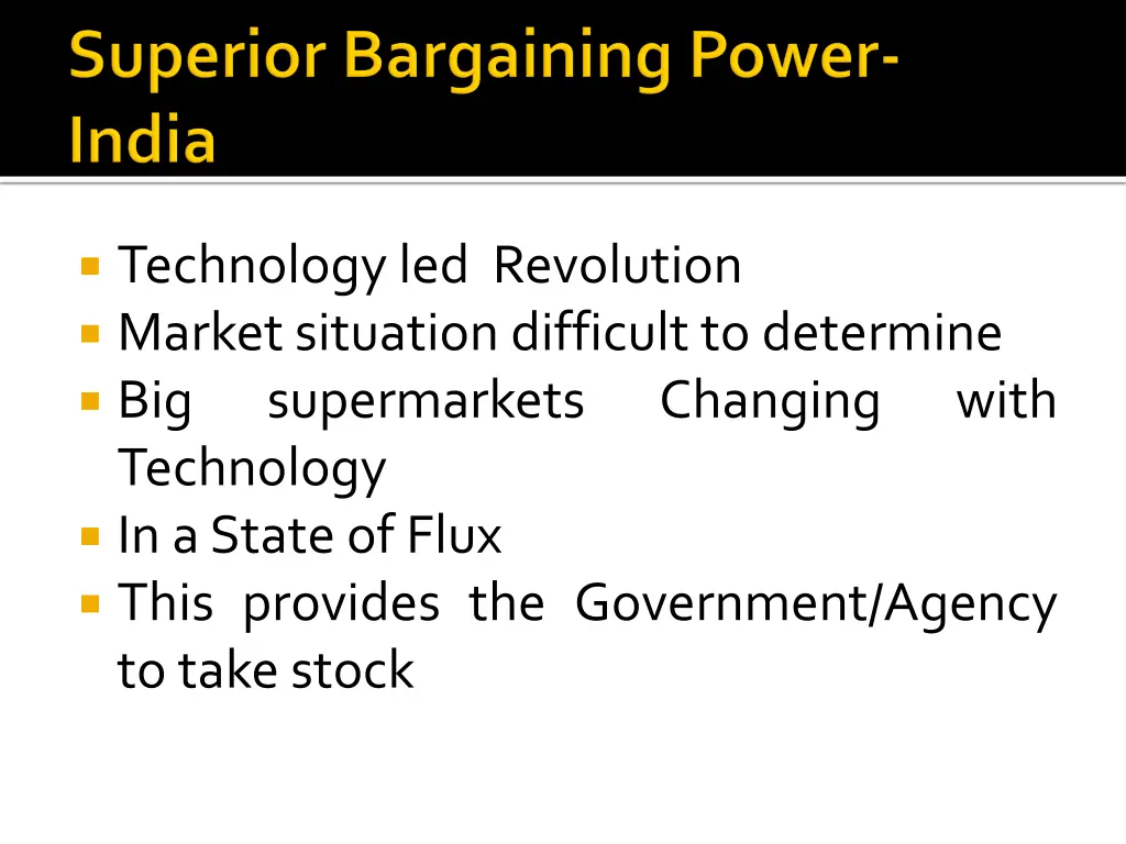 technology led revolution market situation