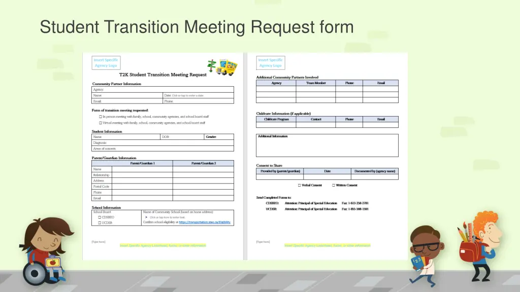 student transition meeting request form