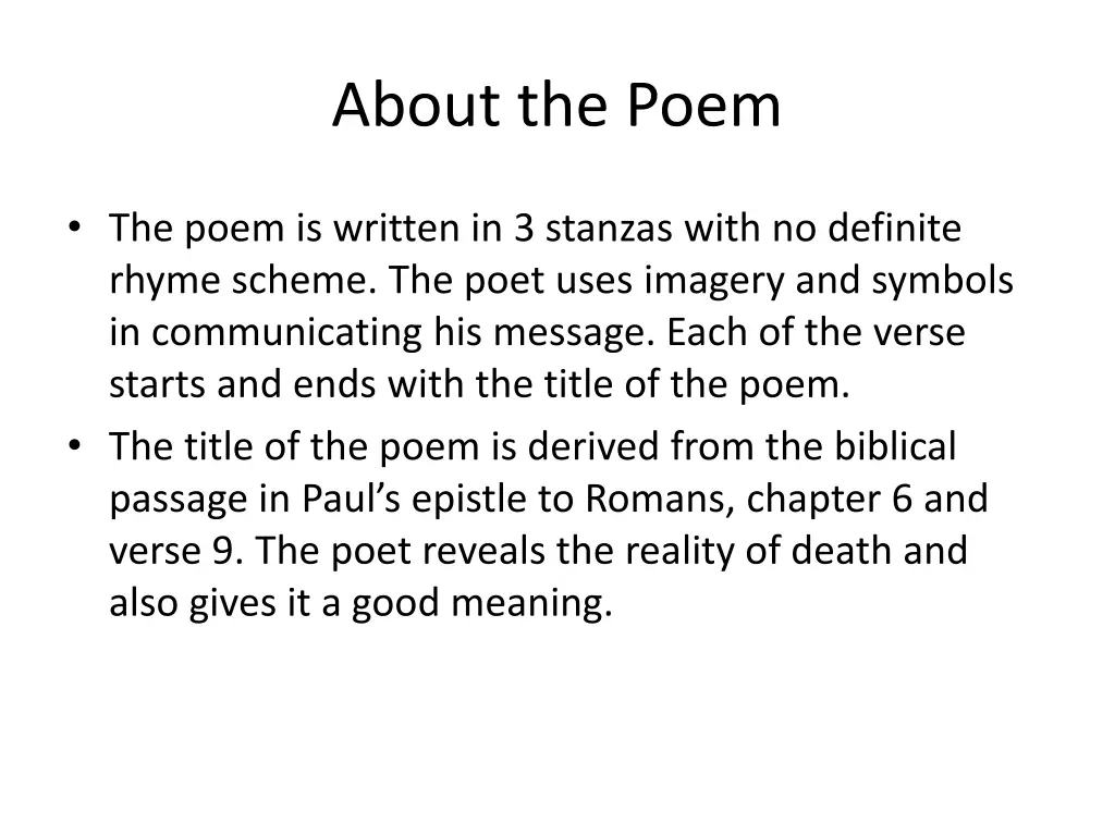 about the poem