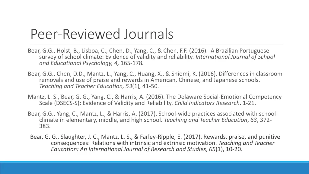 peer reviewed journals 1