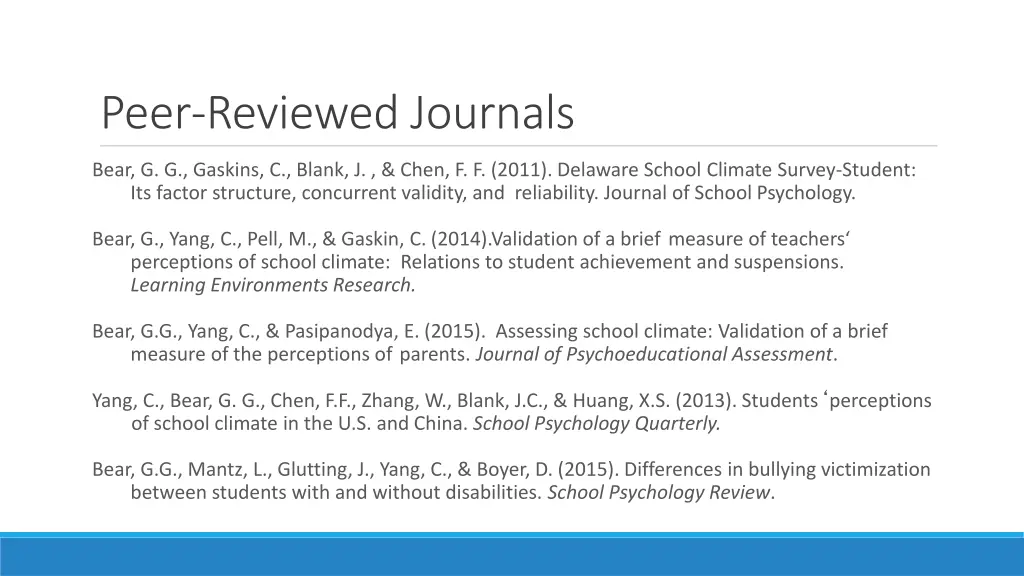 peer reviewed journals