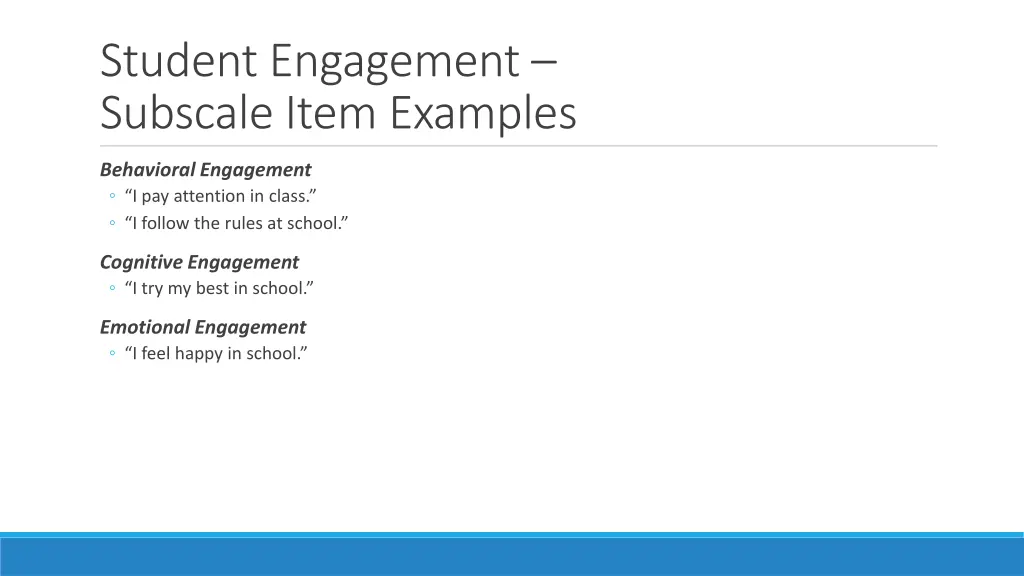 student engagement subscale item examples