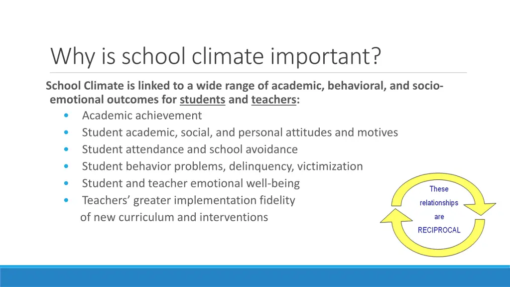 why is school climate important