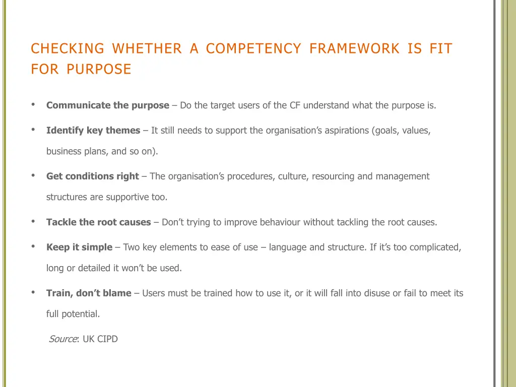 checking whether a competency framework