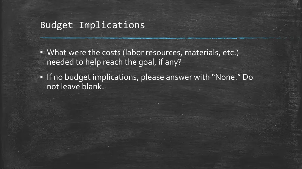 budget implications